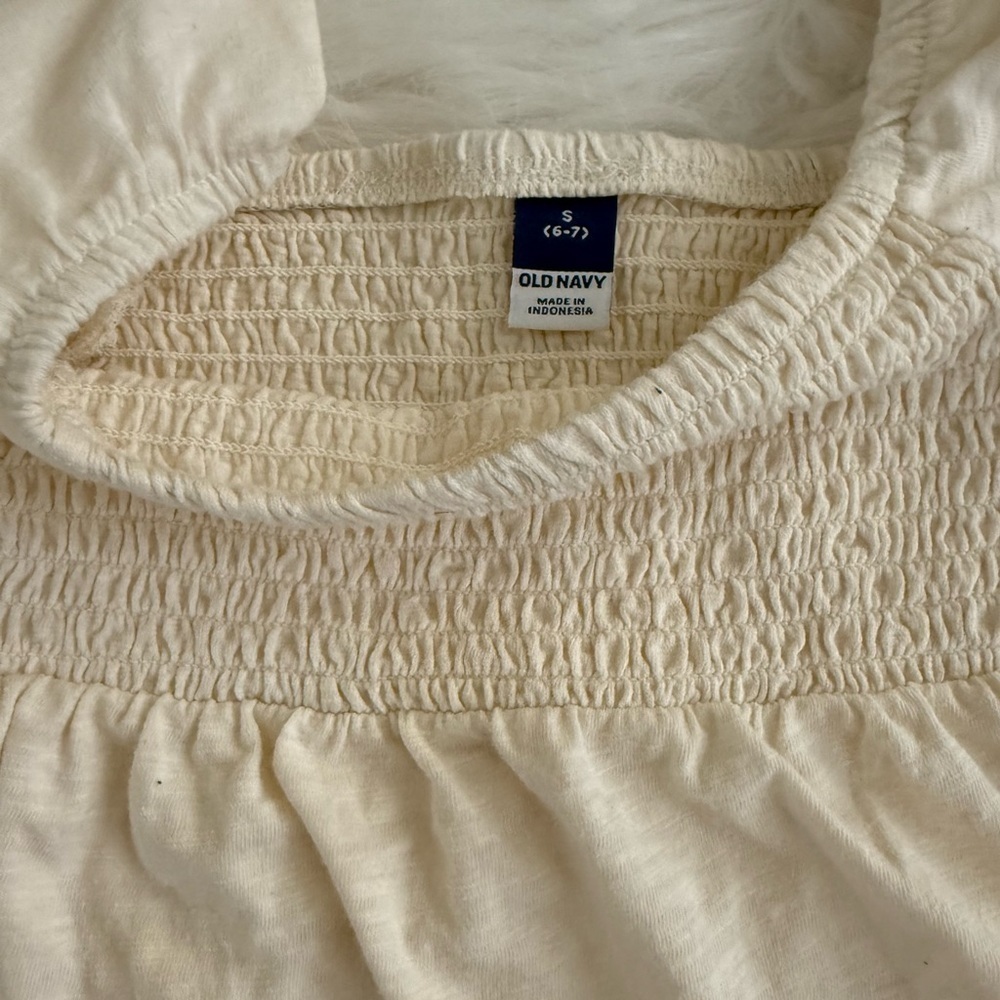 Old Navy Cream Smocked Blouse - Picture 2 of 2